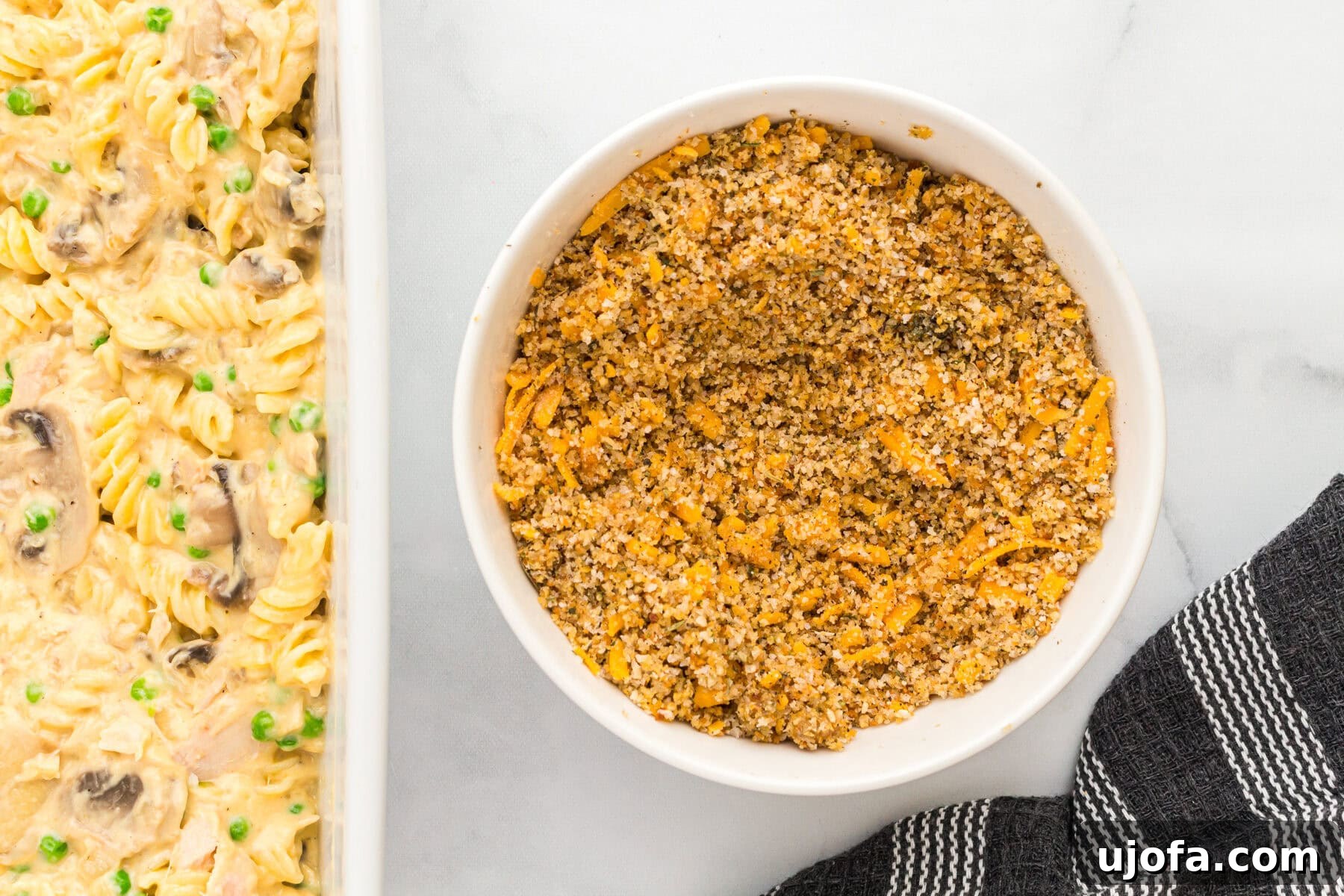 Topping for gluten-free casserole in a bowl