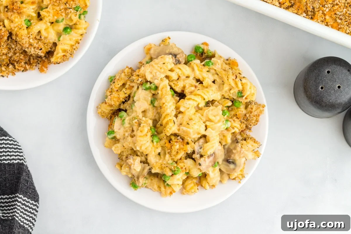 A bowl of gluten-free tuna casserole