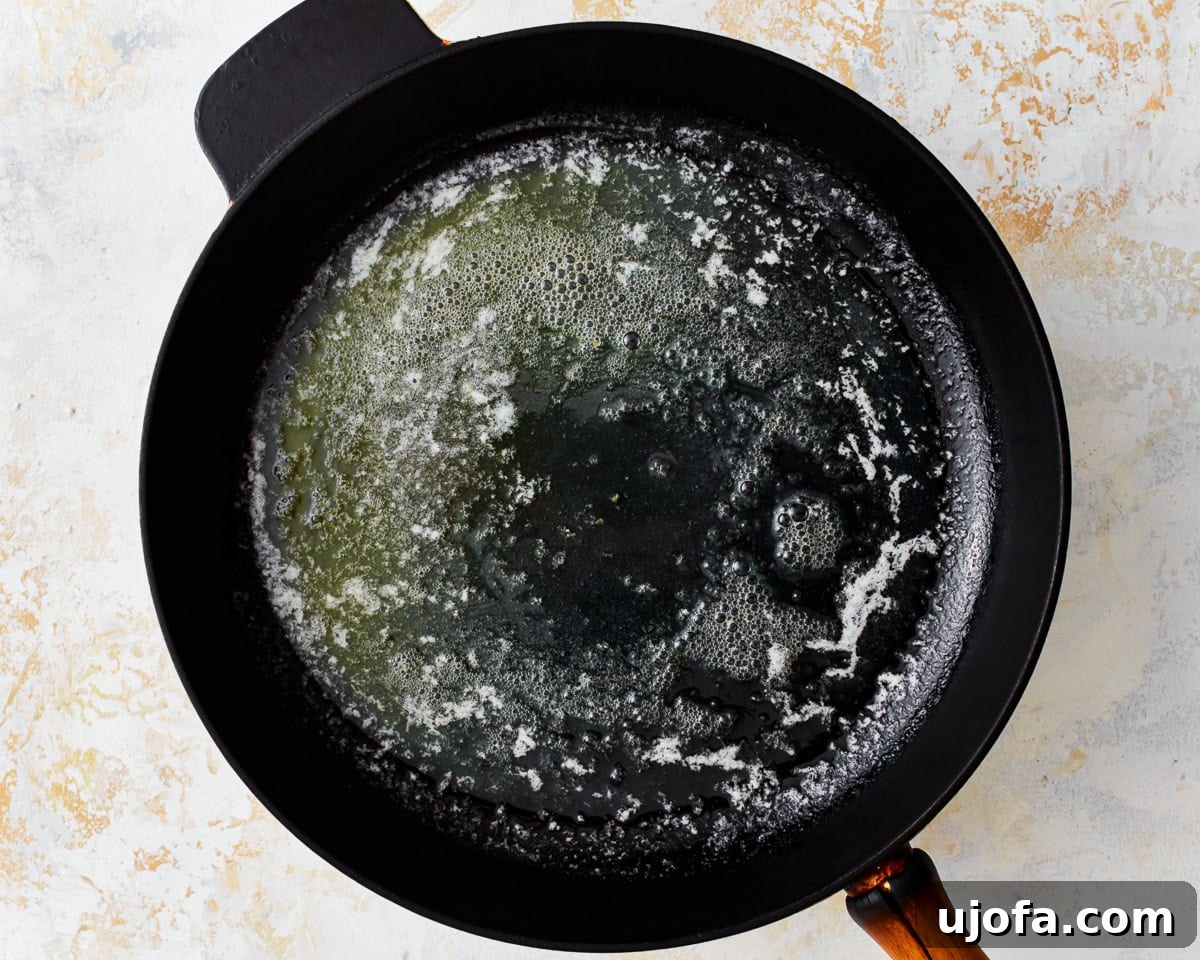 Mastering Gluten-Free Roux 6 Melted butter in a skillet.