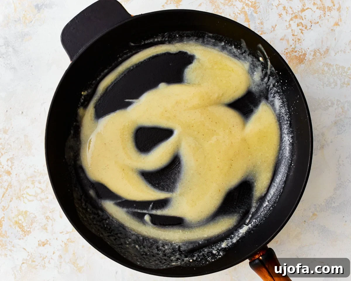 Mastering Gluten-Free Roux 7 Gluten-free roux in a skillet.