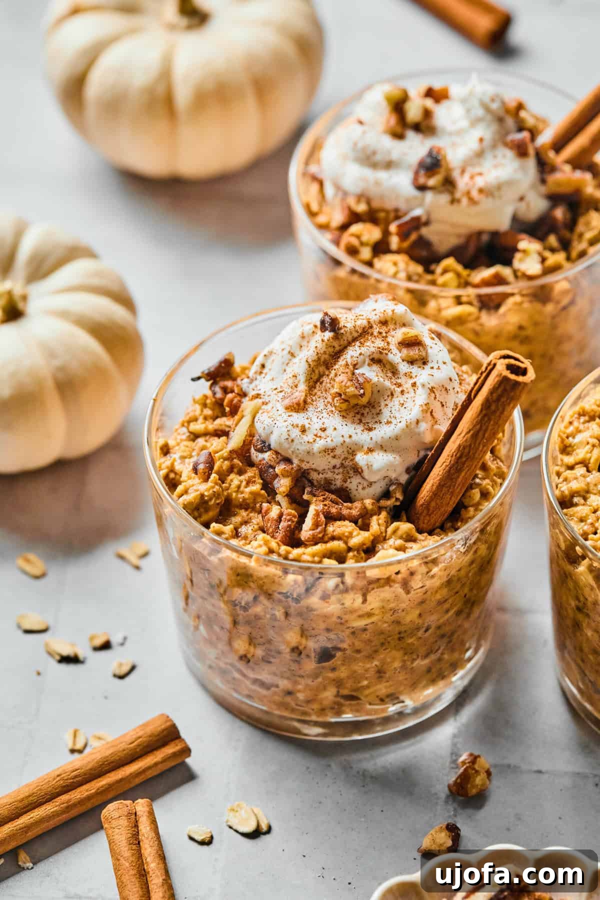 pumpkin overnight oats in jars