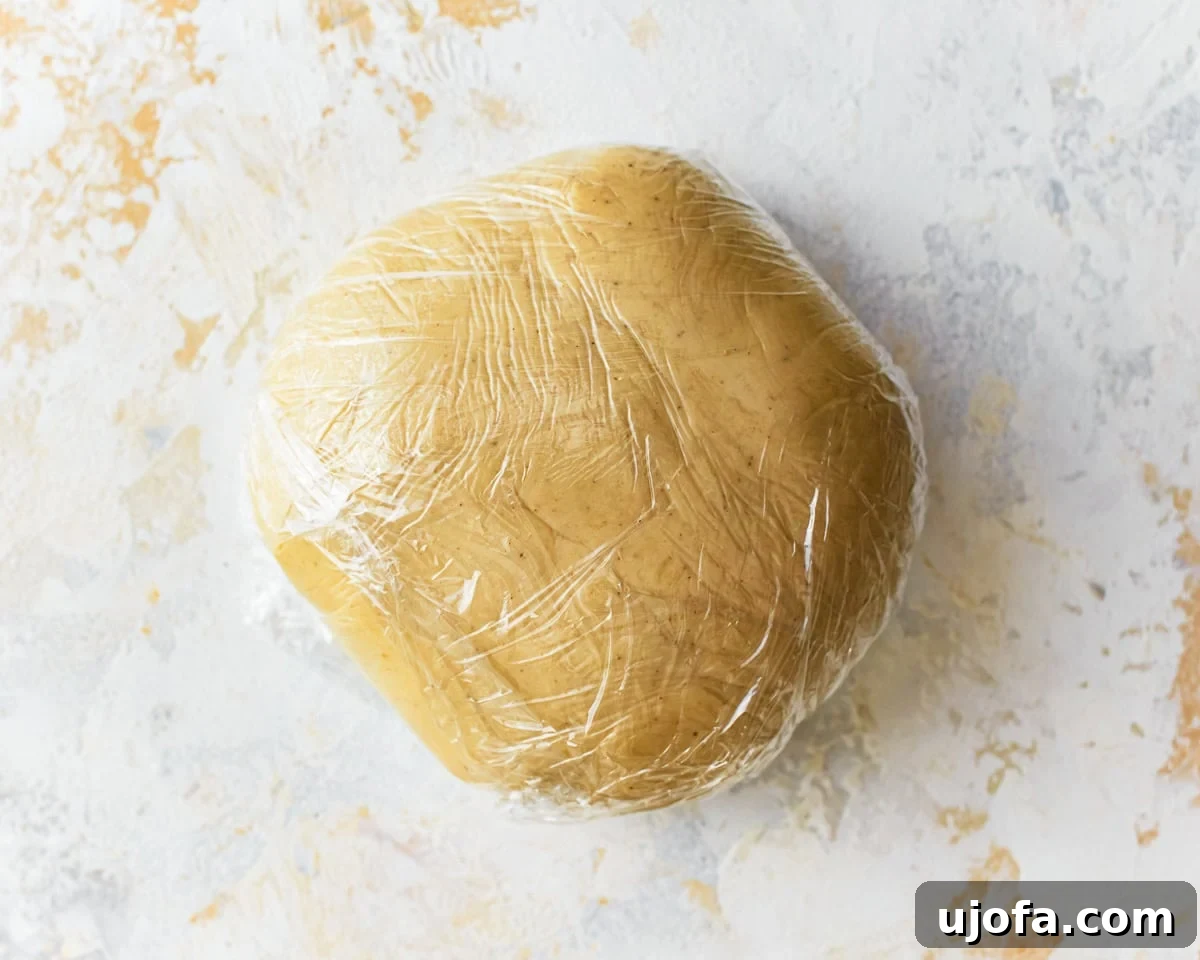 Gluten-free ravioli dough wrapped in plastic wrap.