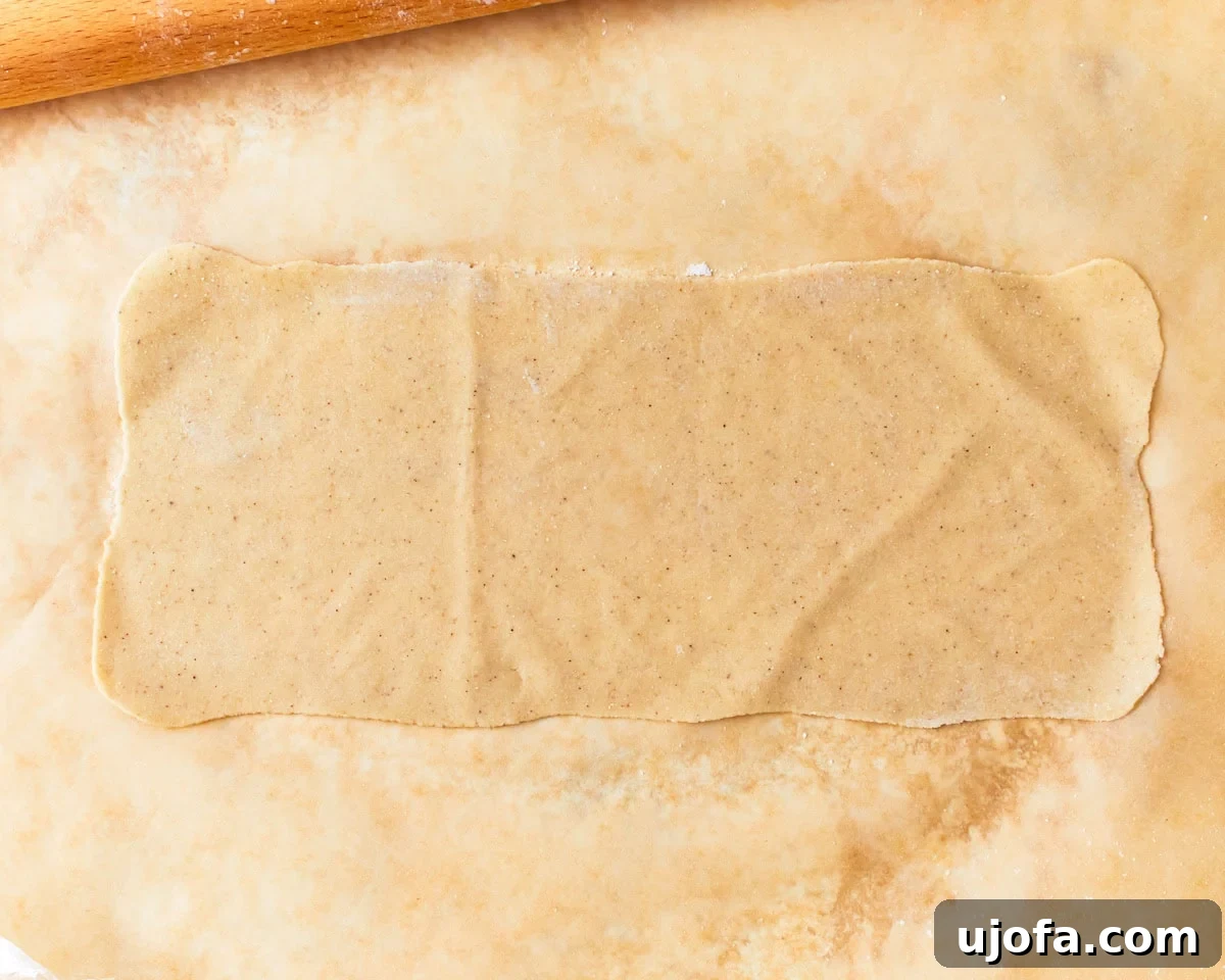 Rolled out gluten-free ravioli dough.