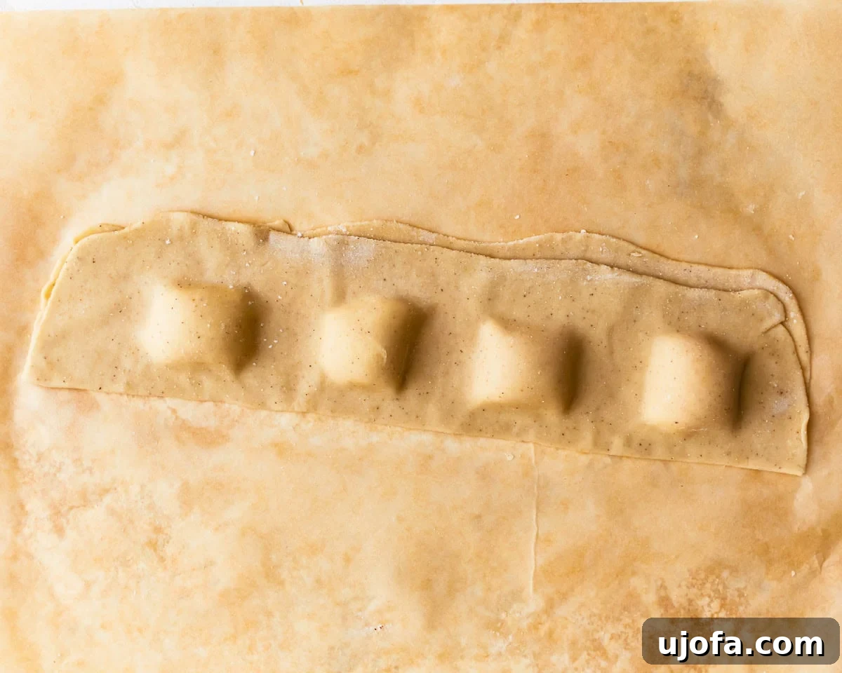 Gluten-free ravioli dough stuffed with filling.