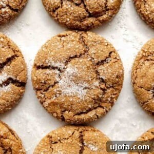 Soft, perfectly spiced gluten-free molasses cookies arranged on white parchment paper, ready to be enjoyed or shared.