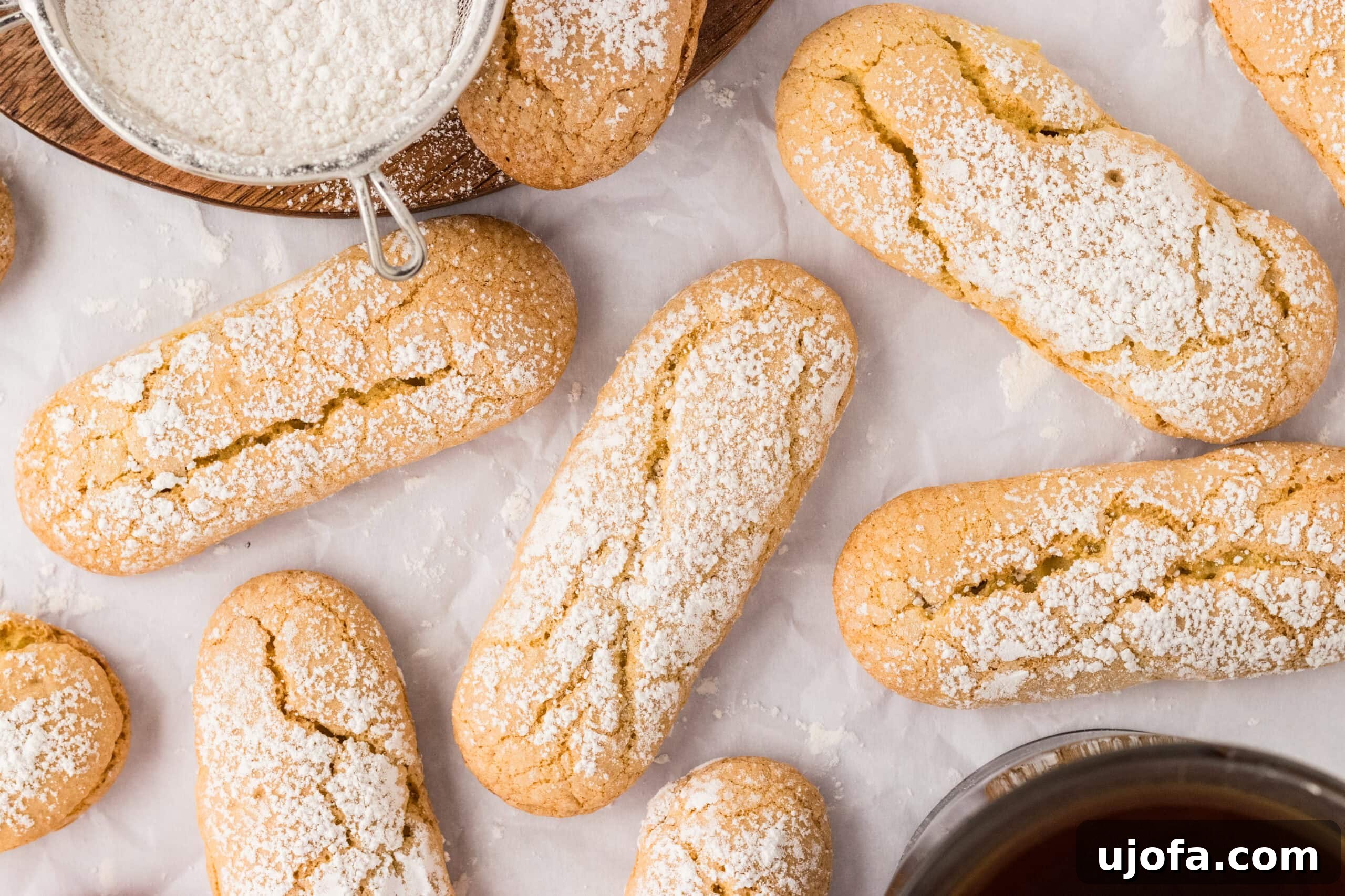 The Ultimate Gluten-Free Ladyfingers 4 a bunch of ladyfingers covered in powdered sugar