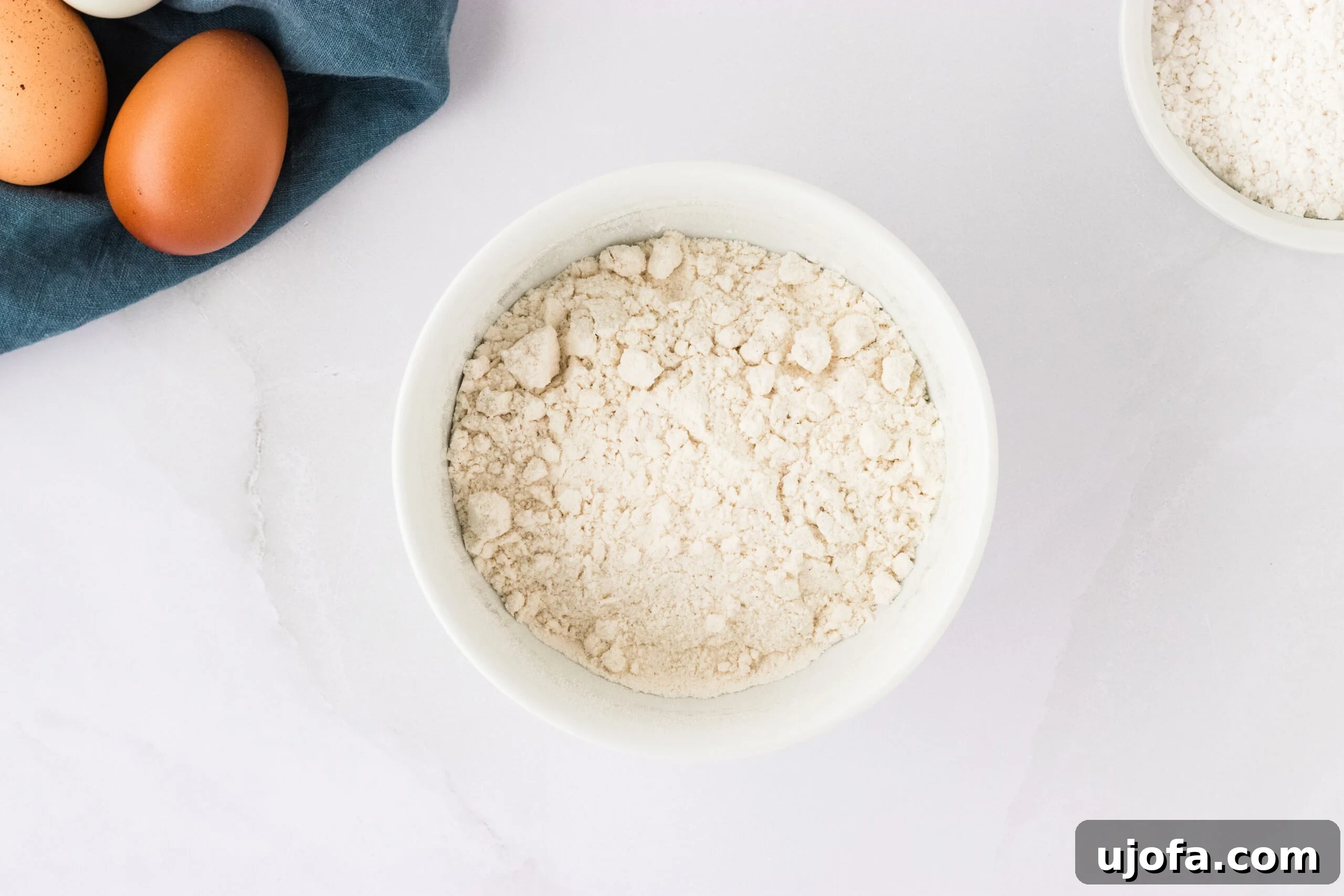 The Ultimate Gluten-Free Ladyfingers 9 bowl of flour on white counter