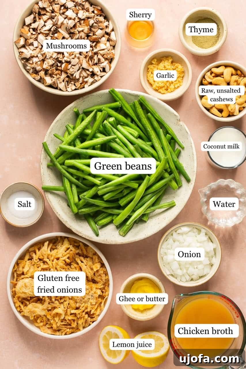 recipe ingredients in small bowls and labeled