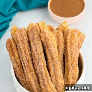 Delectable Gluten-Free Churros 3 A bowl of gluten-free churros coated in cinnamon sugar, ready to be served with a delicious caramel dipping sauce.