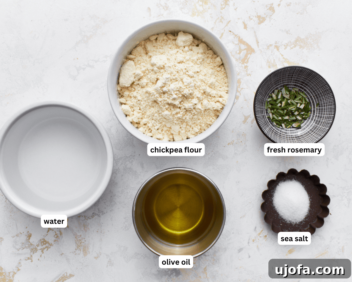 Savory Chickpea Flatbread 3 Farinata ingredients