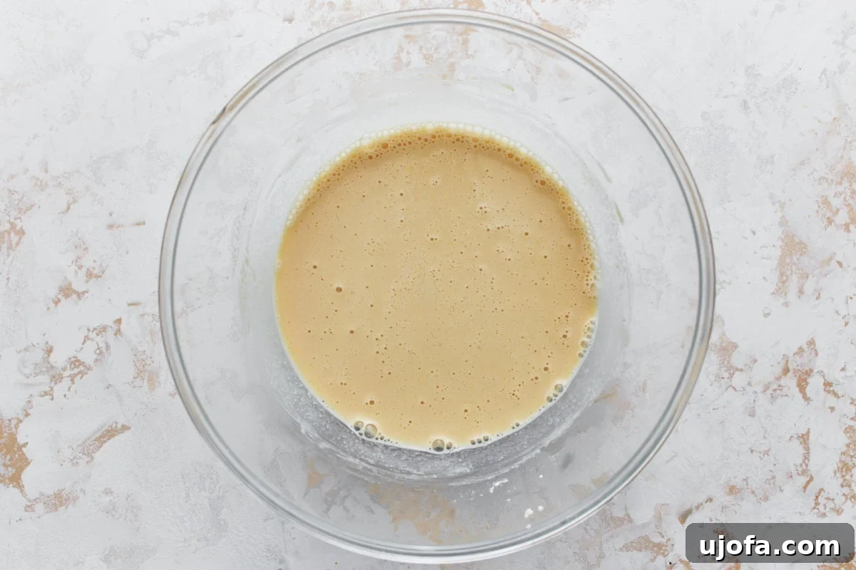 Savory Chickpea Flatbread 8 A bowl with chickpea batter, smooth and creamy in consistency.