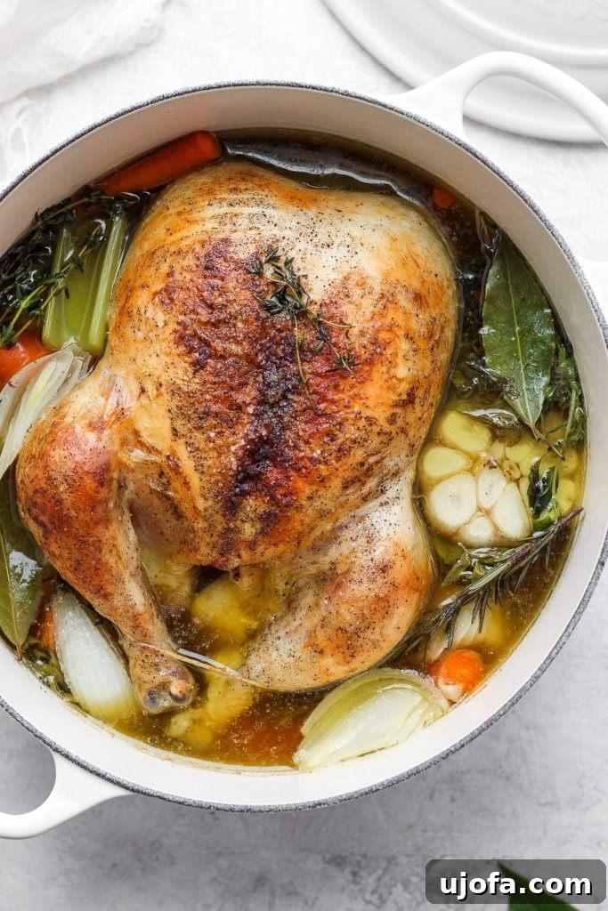 Whole30 Sunday Afternoon Roasted Chicken Soup, a classic comfort food.