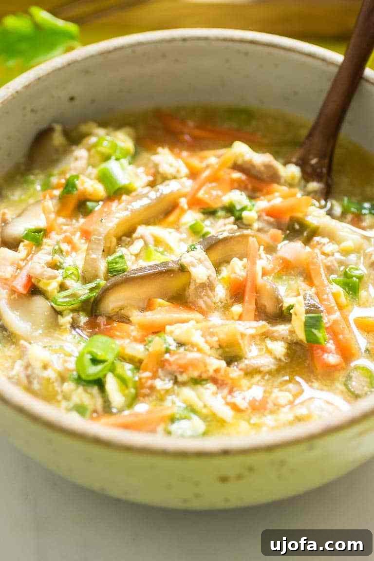 Paleo Whole30 Hot & Sour Soup, a flavorful and tangy Asian-inspired dish.