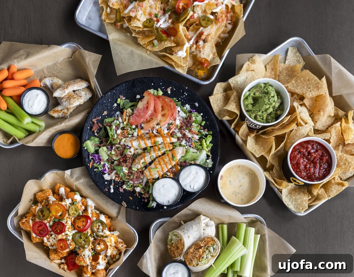 An assortment of Gluten Free Menu Items from Buffalo Wild Wings