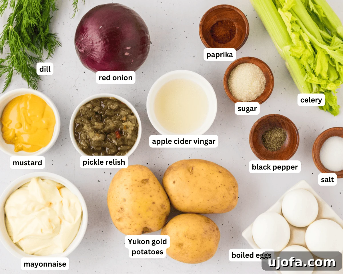 Gluten-free potato salad ingredients