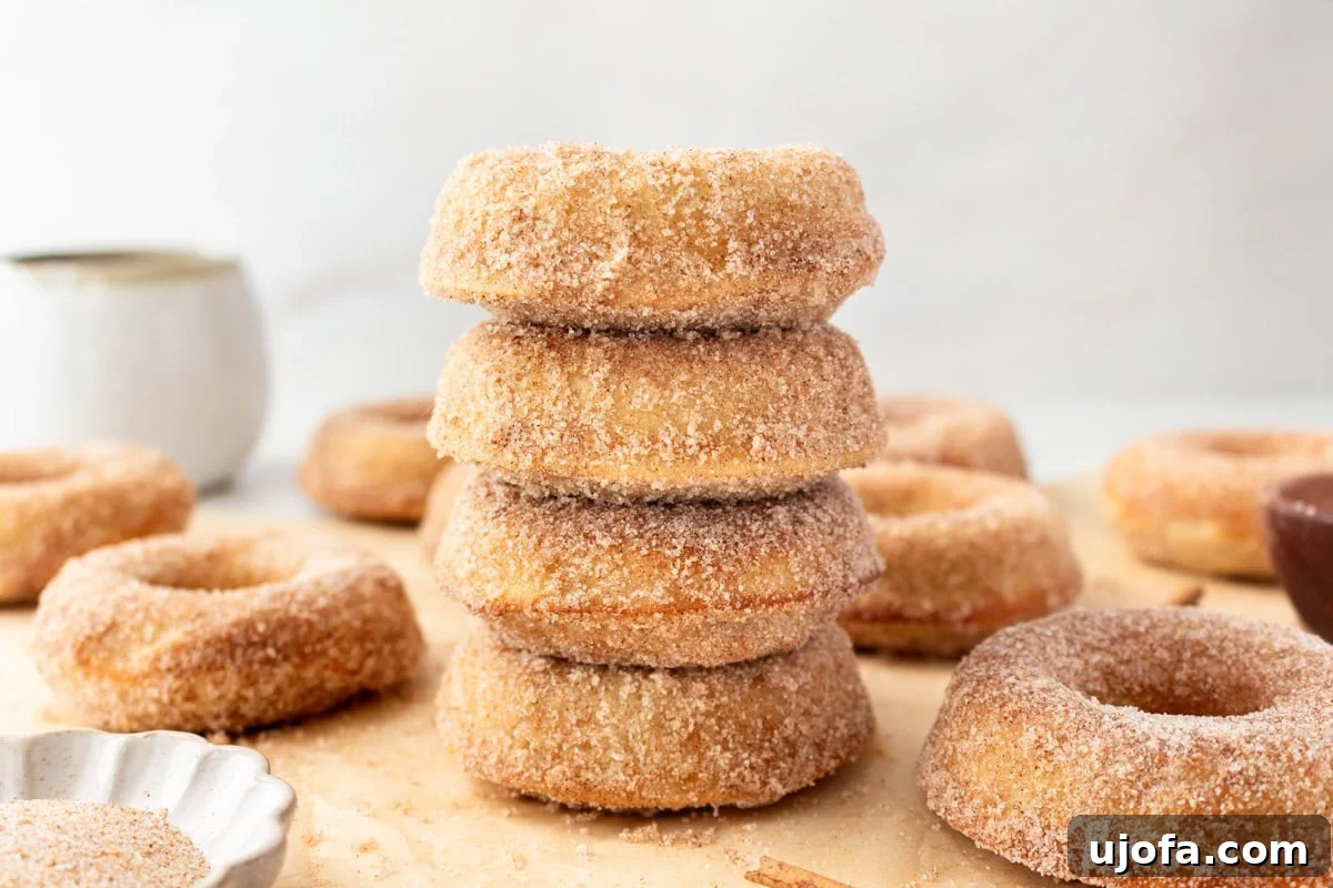 a stack of gluten free baked donuts