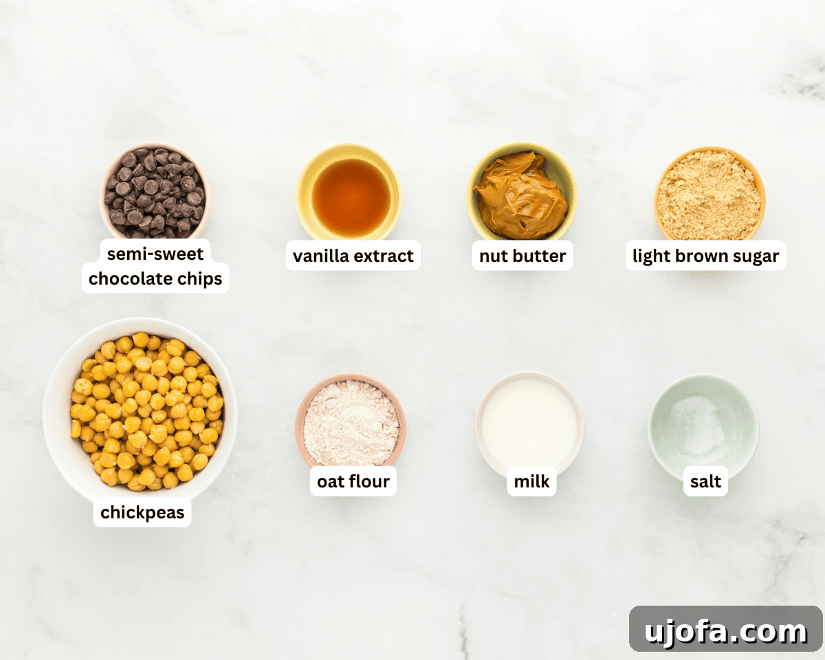 Chickpea cookie dough ingredients