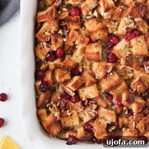 Finished Orange Cranberry Overnight French Toast Casserole