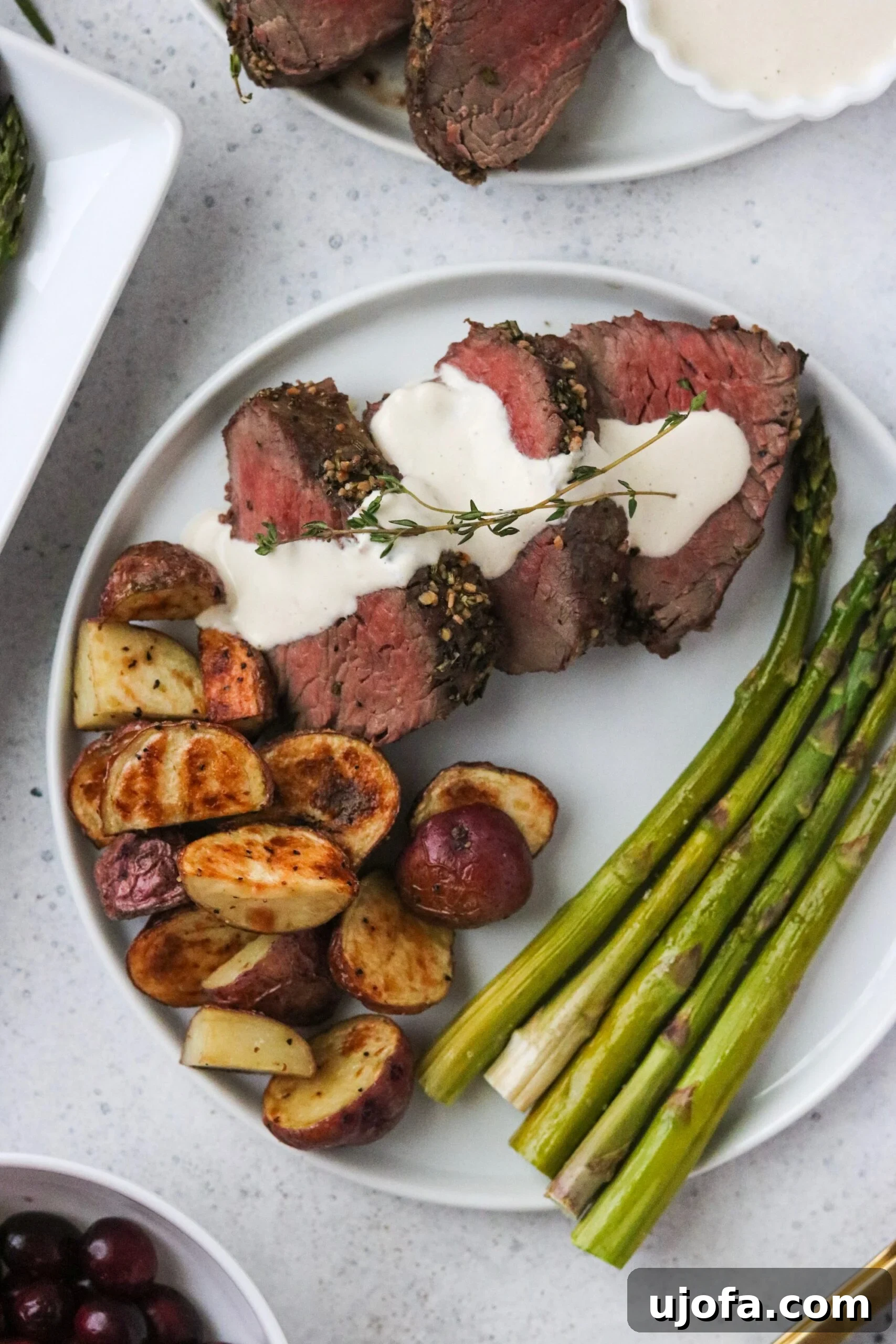 Perfect Whole30 Beef Tenderloin with Dairy-Free Horseradish 3 Close-up of seasoned beef tenderloin before roasting