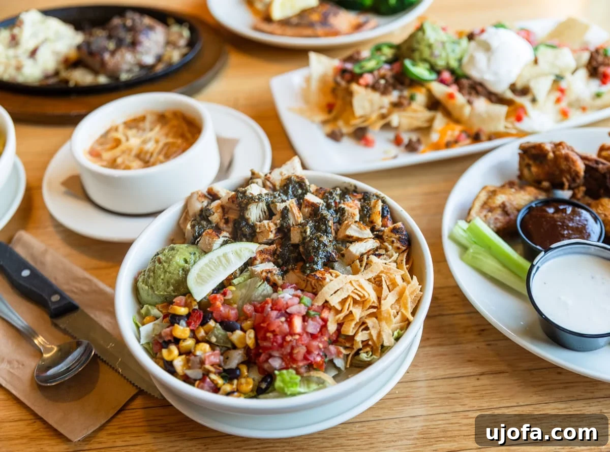 Applebees Gluten Free Dining 3 A diverse spread of gluten-free dishes from Applebee's, featuring savory grilled meats, fresh vegetables, and hearty sides, showcasing the wide array of choices for a gluten-free diet.