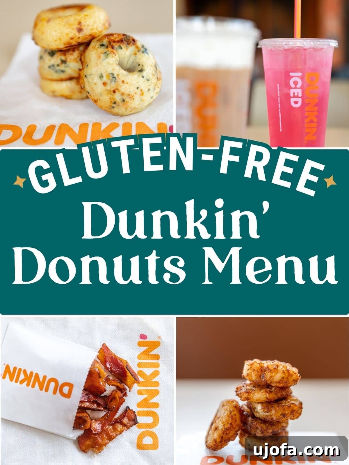 A person holding a Dunkin' Donuts cup, suggesting gluten-free options are available.