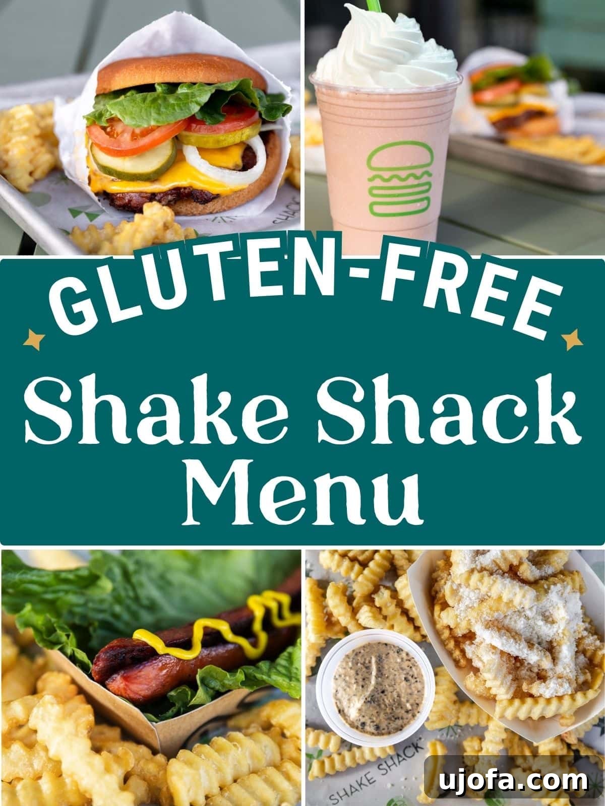Shake Shack Gluten-Free Dining Guide 2 Gluten-free Shake Shack pin image for social media sharing.