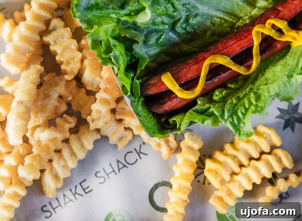 Shake Shack Gluten-Free Dining Guide 4 A gluten-free hot dog and a side of fries from Shake Shack.