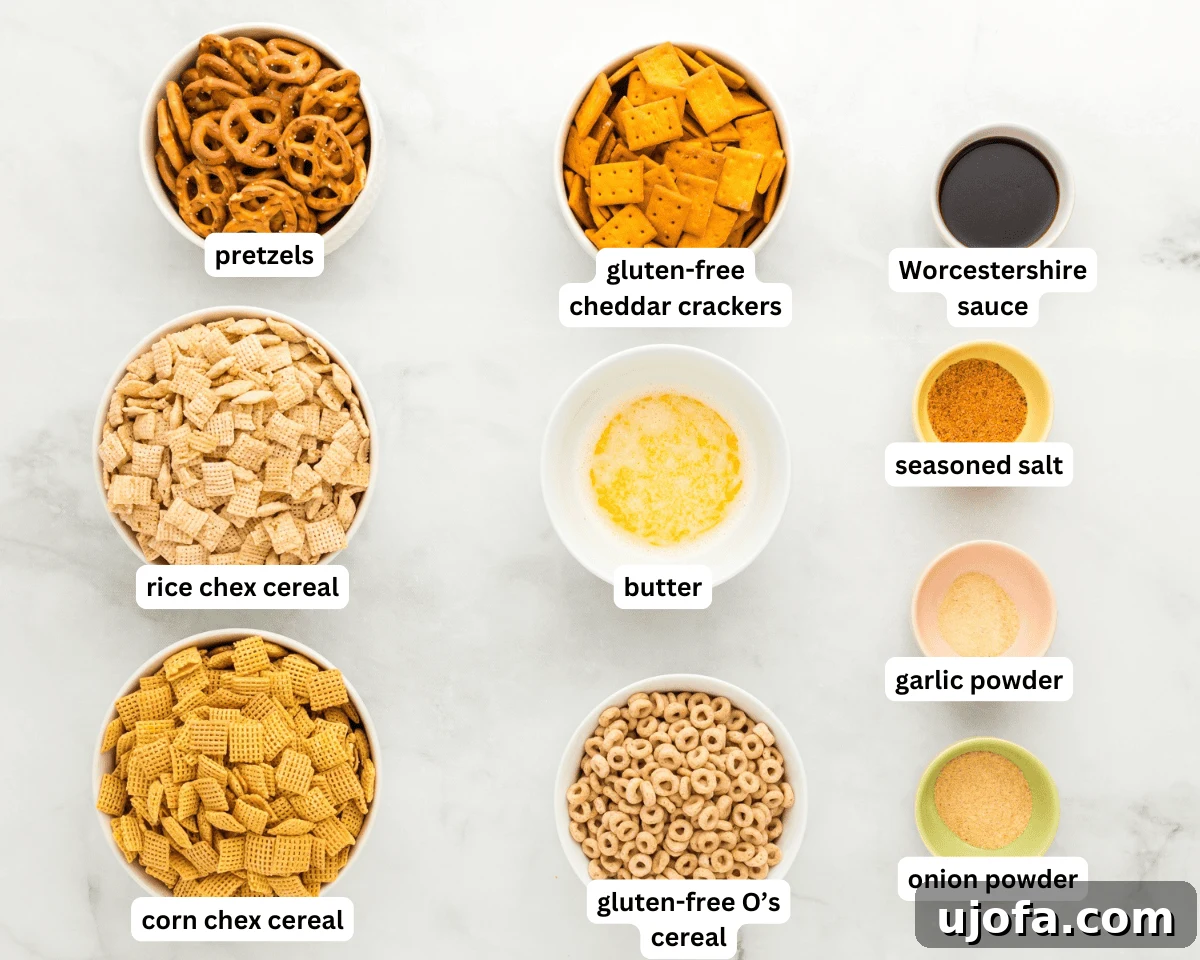 Savory Gluten-Free Party Mix 3 Gluten-free chex mix ingredients