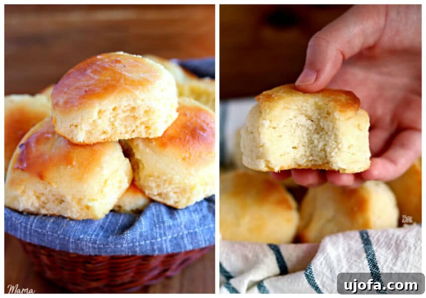 Two baskets, one with gluten-free rolls and one with gluten-free biscuits.