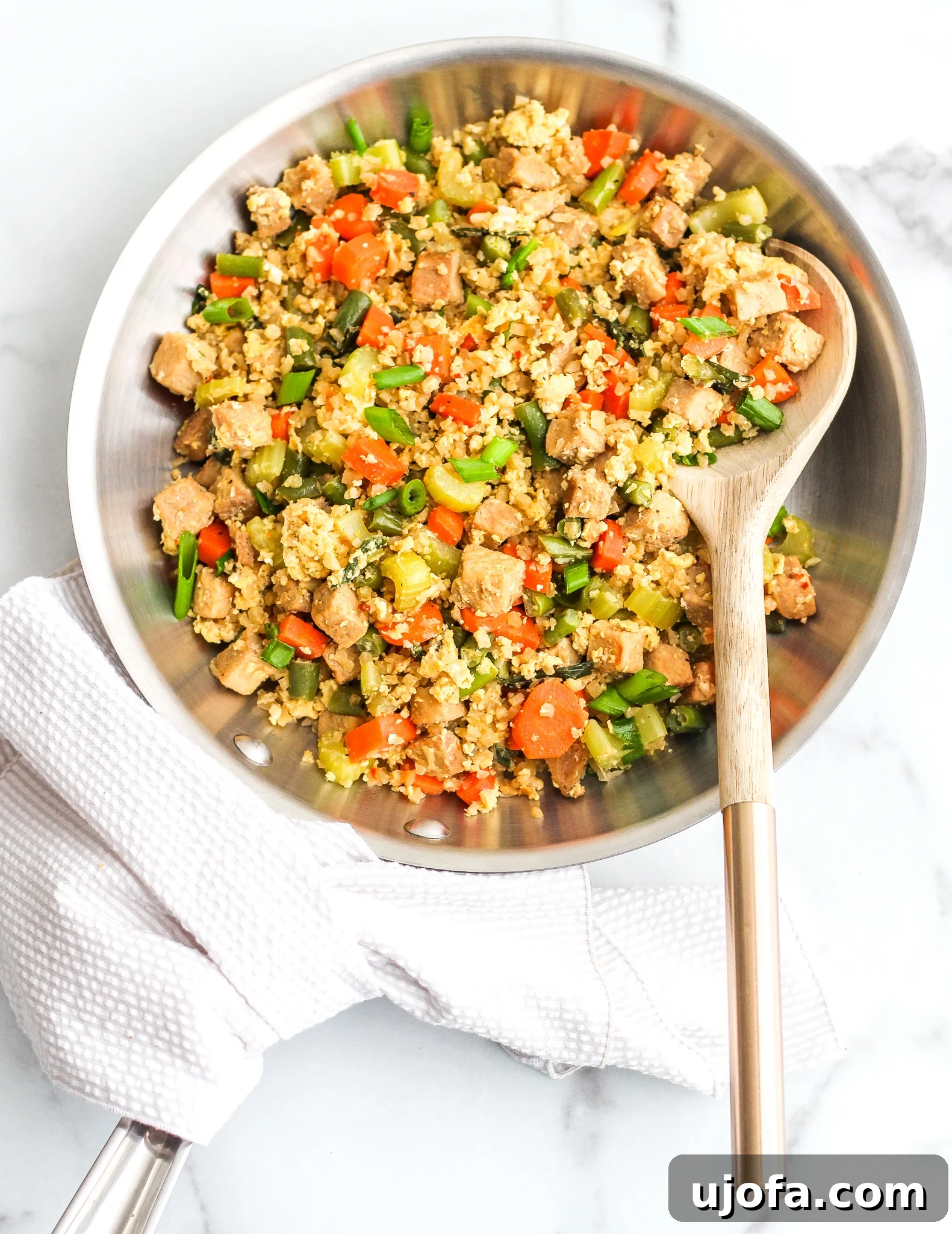 Delicious and healthy Pork Fried Cauliflower Rice dish