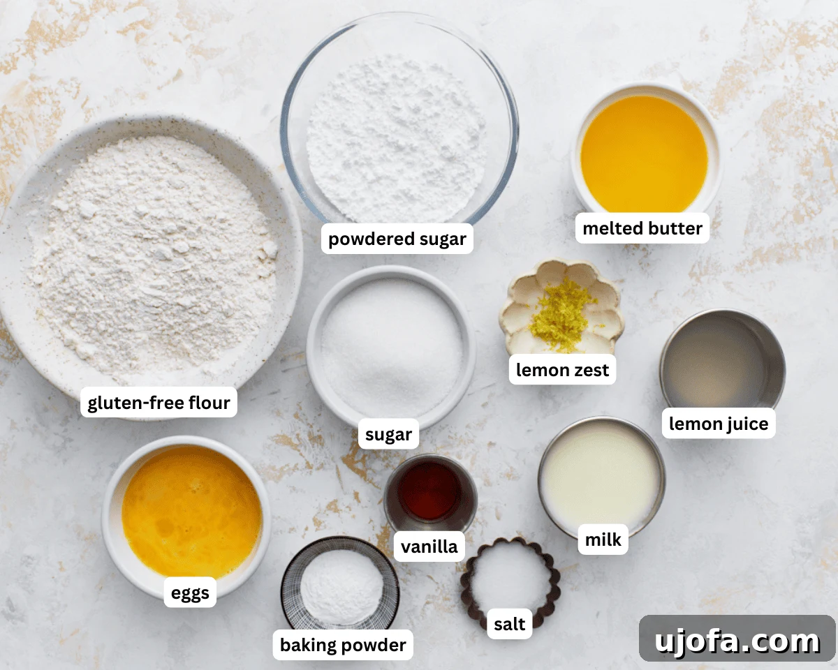 gluten-free iced lemon loaf ingredients