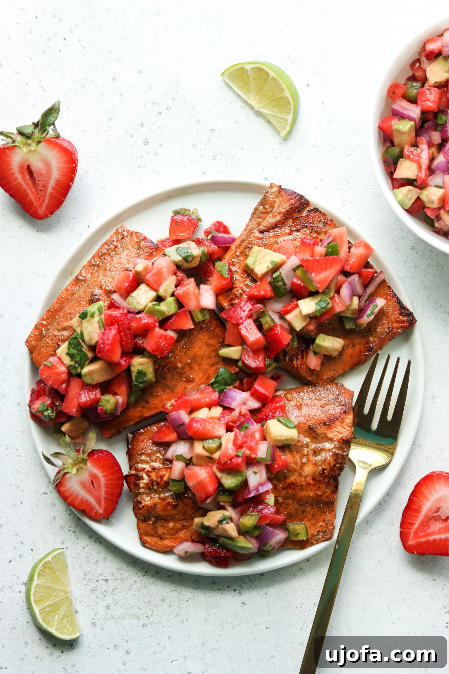 Balsamic Glazed Salmon with Summer Strawberry Avocado Salsa 3 Freshly Prepared Balsamic Grilled Salmon