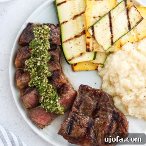 Grilled New York Strip with Chimichurri Sauce