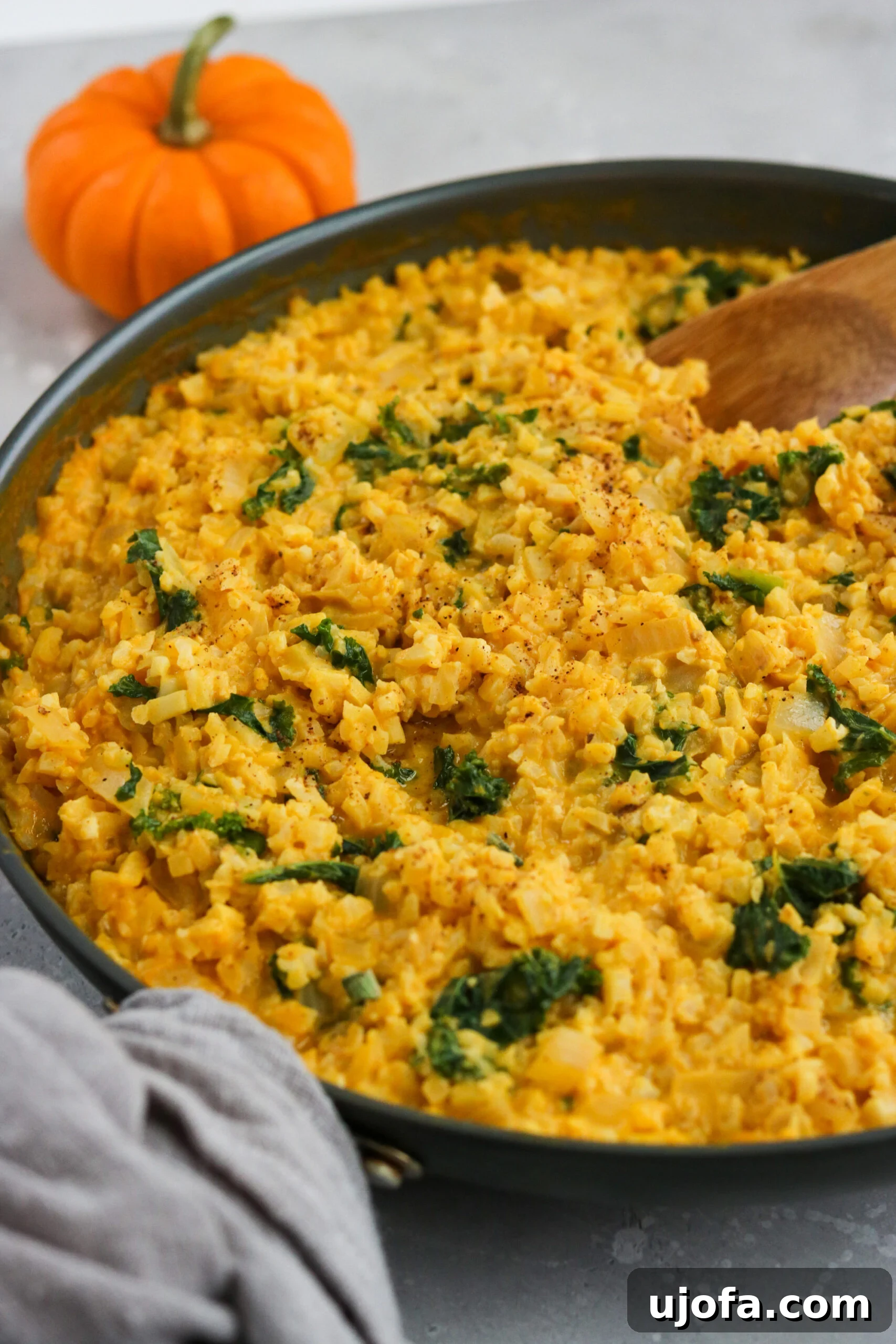Whole30 Pumpkin Risotto with Shrimp