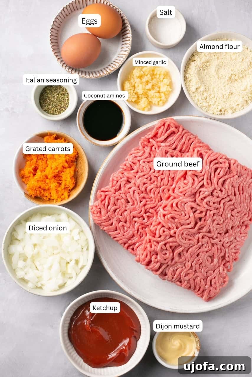 recipe ingredients in nesting bowls and labeled