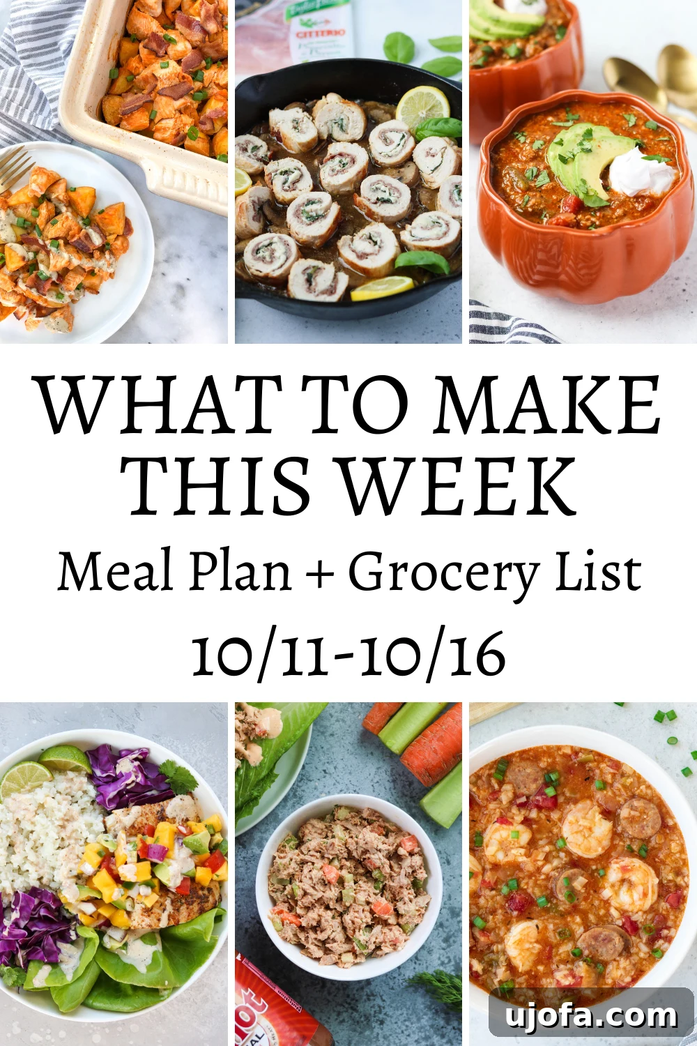 Weekly Making Ideas October 11-16 2 A vibrant, healthy Whole30 meal prep spread featuring various compliant dishes and fresh ingredients, illustrating the weekly meal plan for easy reference.