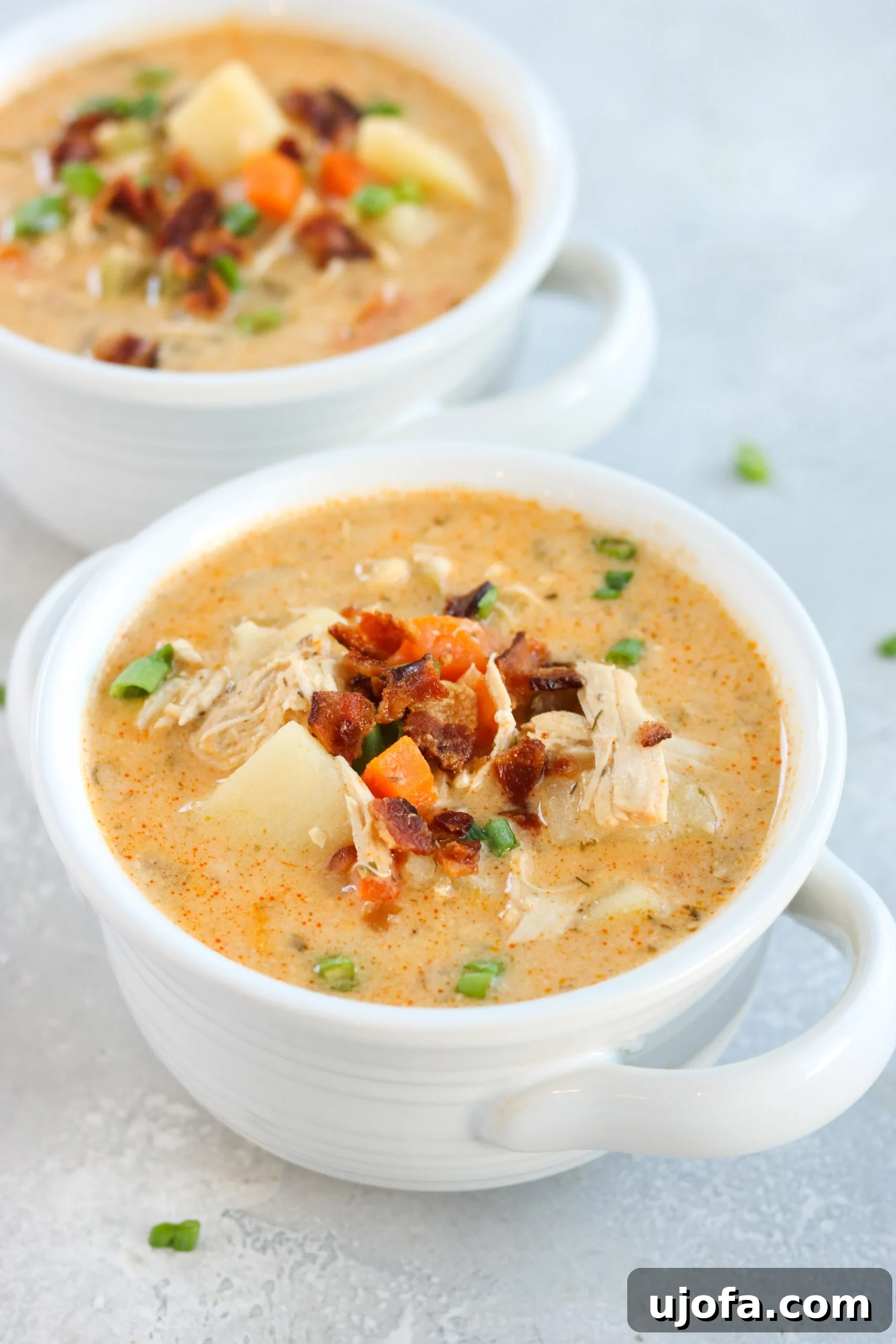Bold Buffalo Chicken Chowder 2 Whole30 Buffalo Ranch Chicken Chowder - a hearty, creamy, and flavorful soup