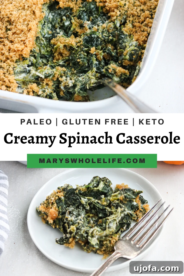 Dreamy Dairy-Free Paleo Spinach Bake 6 Paleo Creamy Spinach Casserole served