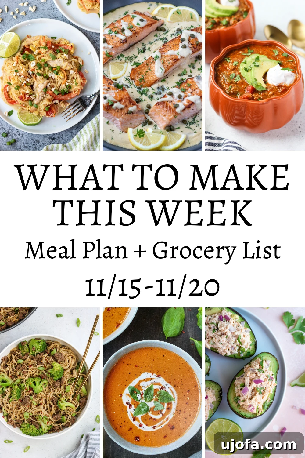 Fresh Recipes for the Week Ahead: November 15-20 2 A beautifully presented meal plan with a variety of healthy, gluten-free, and dairy-free dishes.