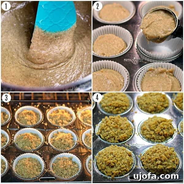 gluten-free apple cinnamon muffins recipe steps 1-4
