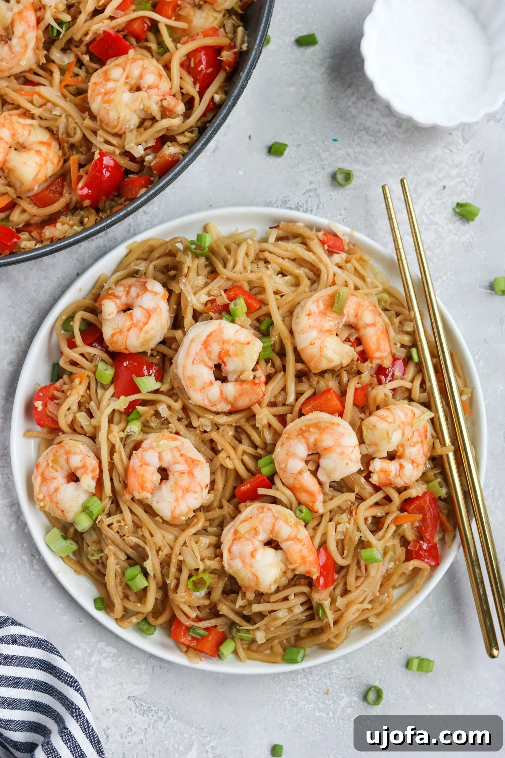 Gluten-free Shrimp Lo Mein recipe that is also Paleo and Keto friendly