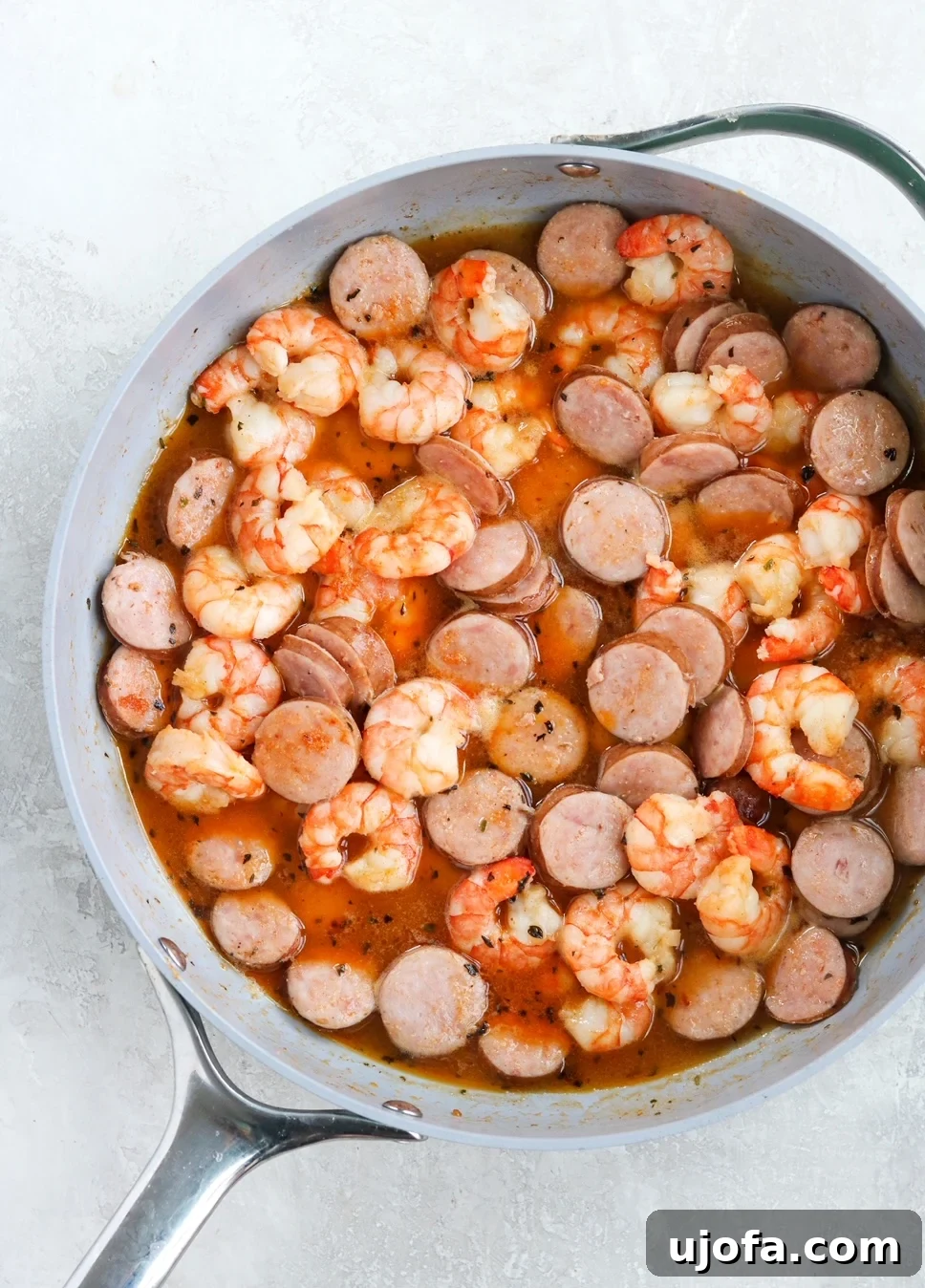 Shrimp and sausage in a creole gravy