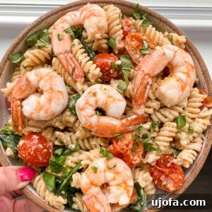 Gluten free roasted feta pasta with shrimp