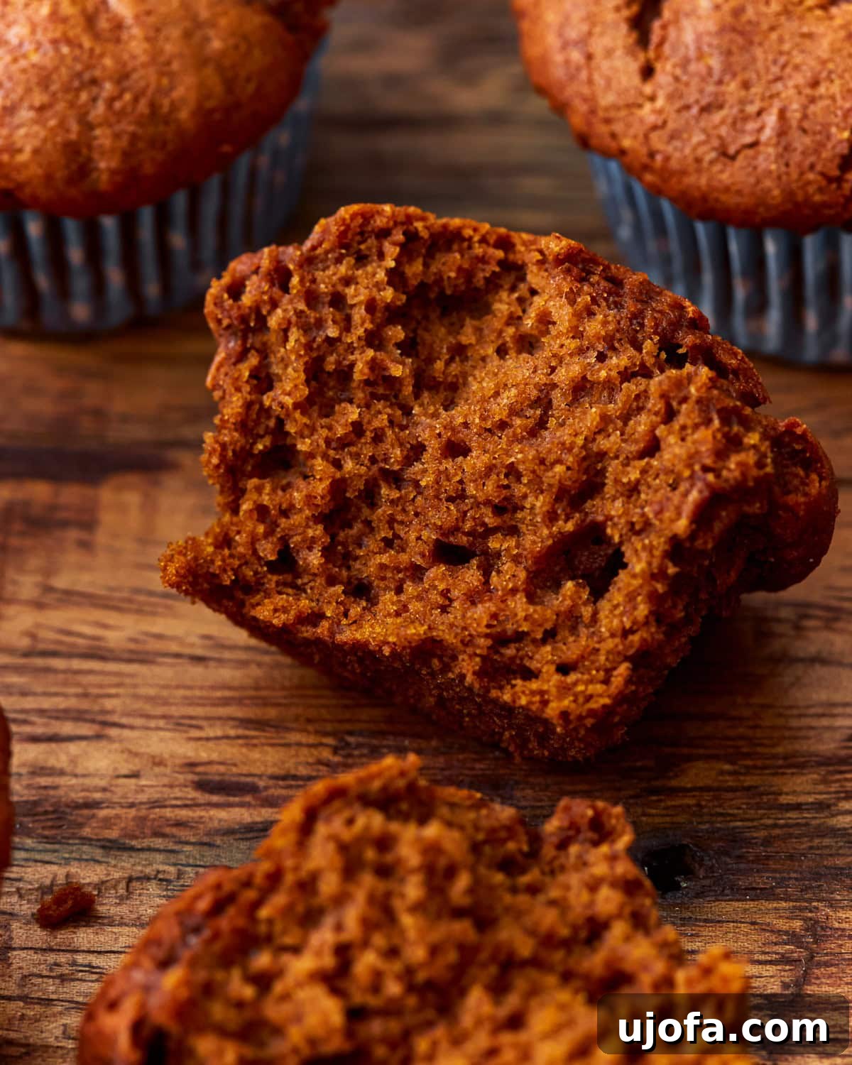 Wholesome Gluten-Free Pumpkin Delights 5 A gluten-free pumpkin muffin sliced in half, revealing its tender, moist interior and delicious texture.