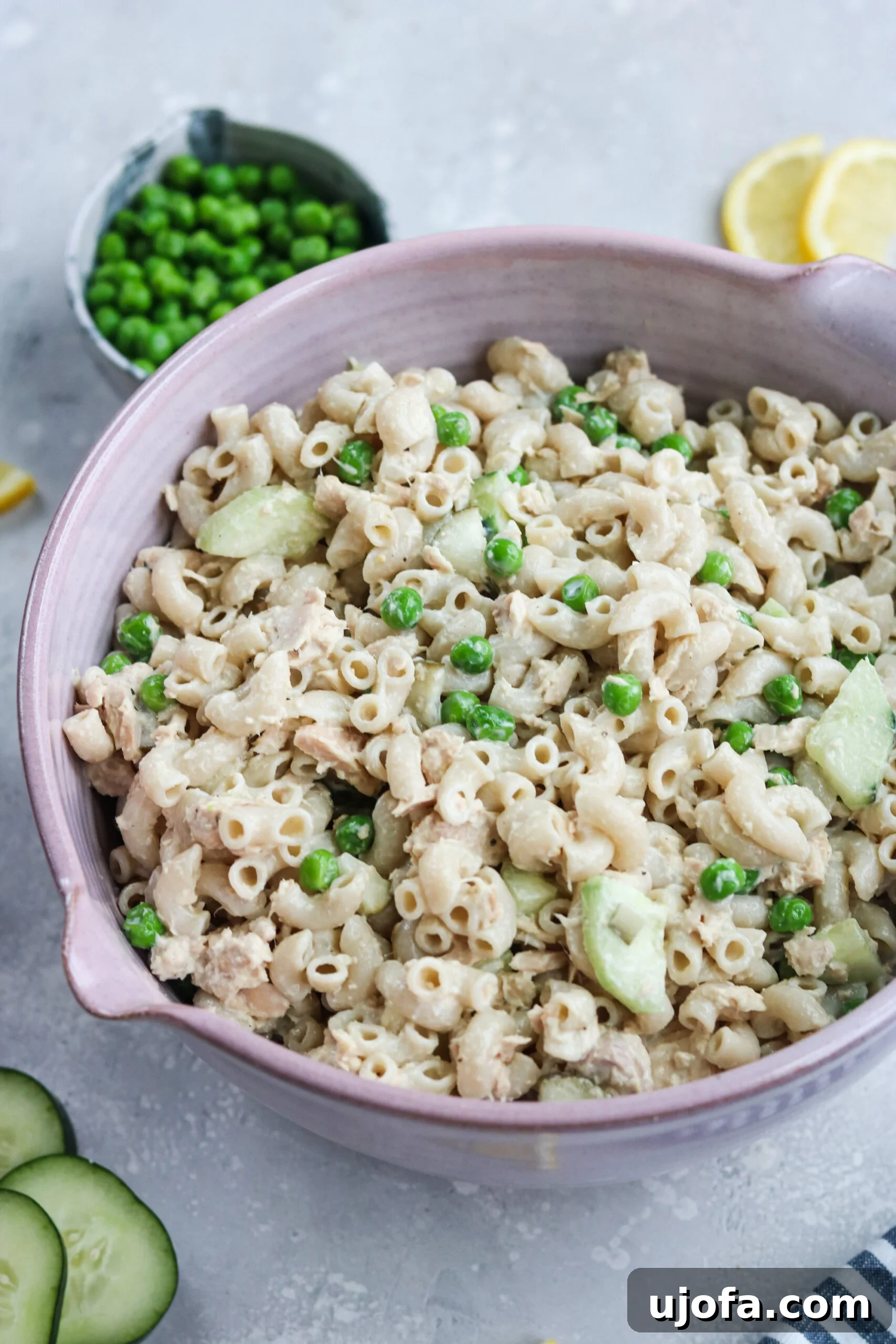 Gluten-Free Tuna Macaroni Salad Classic Gluten-Free Tuna Macaroni Salad in a serving bowl, ready for a picnic