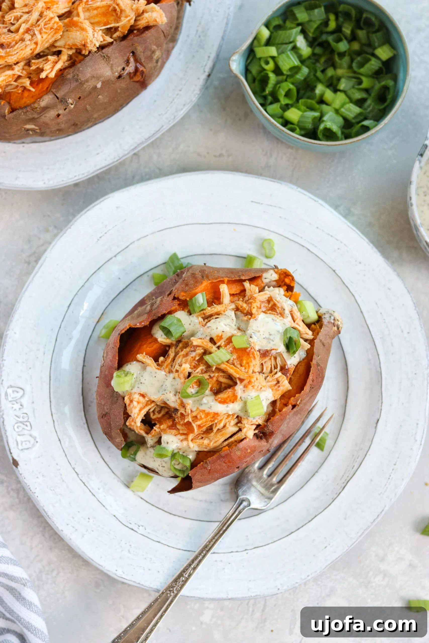 Baked sweet potato with stuffing