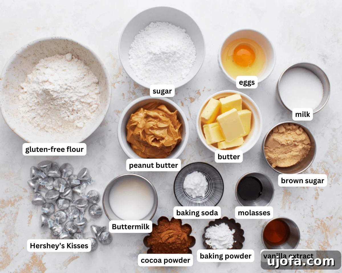 Gluten-free peanut butter blossom ingredients