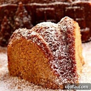 slice of gluten-free gingerbread cake with a gingerbread cake house in the background