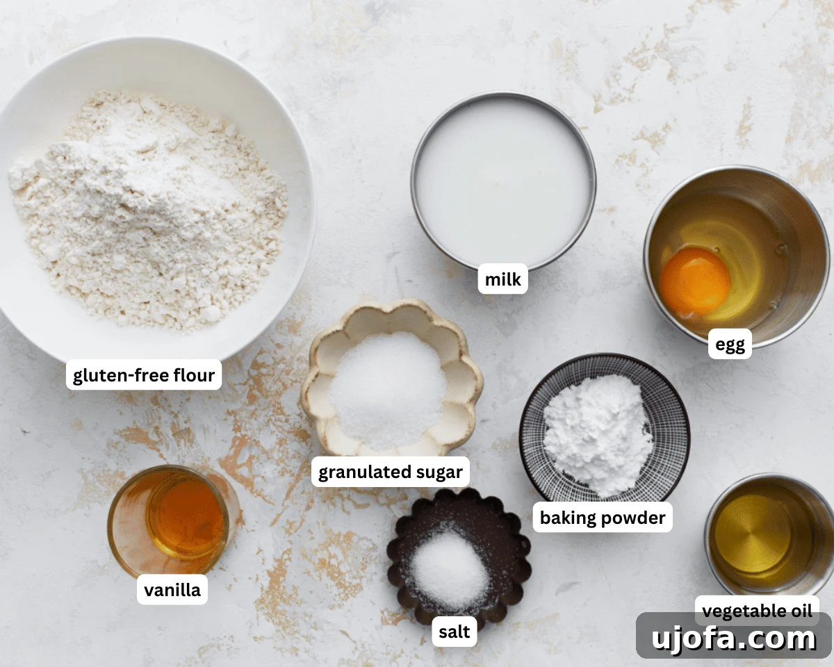 Foolproof Gluten-Free Pancakes 4 Easy gluten-free pancakes ingredients laid out