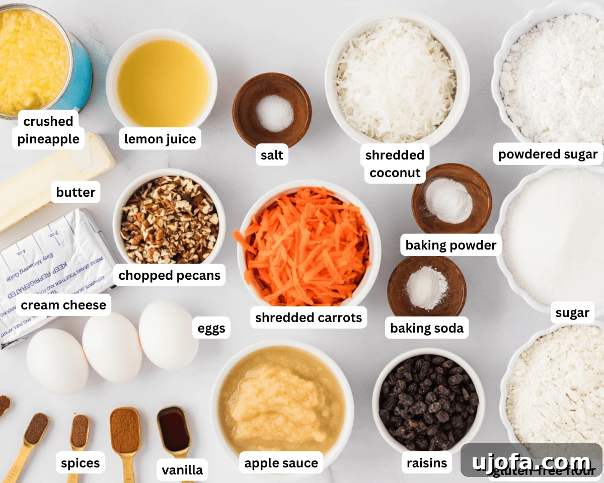 Gluten-free carrot cake ingredients